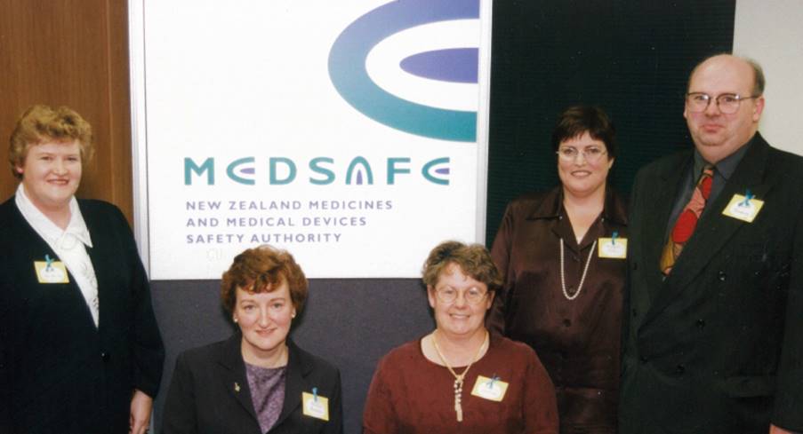 Medsafe launch - left to right Clare Van der Lem, Marilyn Anderson, Susan Martindale, Margaret Ewen Stewart Jessamine.