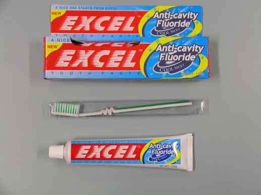 Front of pack with toothbrush