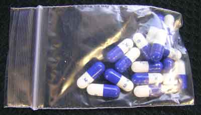 Blue/White Capsules. 